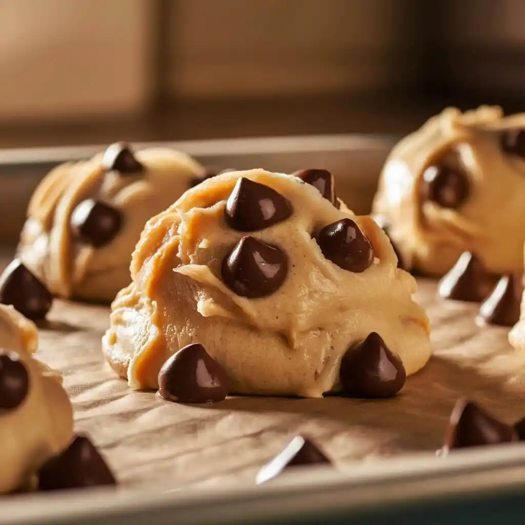 Quick Toll House Cookie Recipe in 30 Minutes or less 3 Scooping Nestlé Toll House cookie dough onto a baking sheet for baking